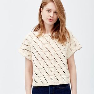 Short sleeve cream angora sweater like babaa #31